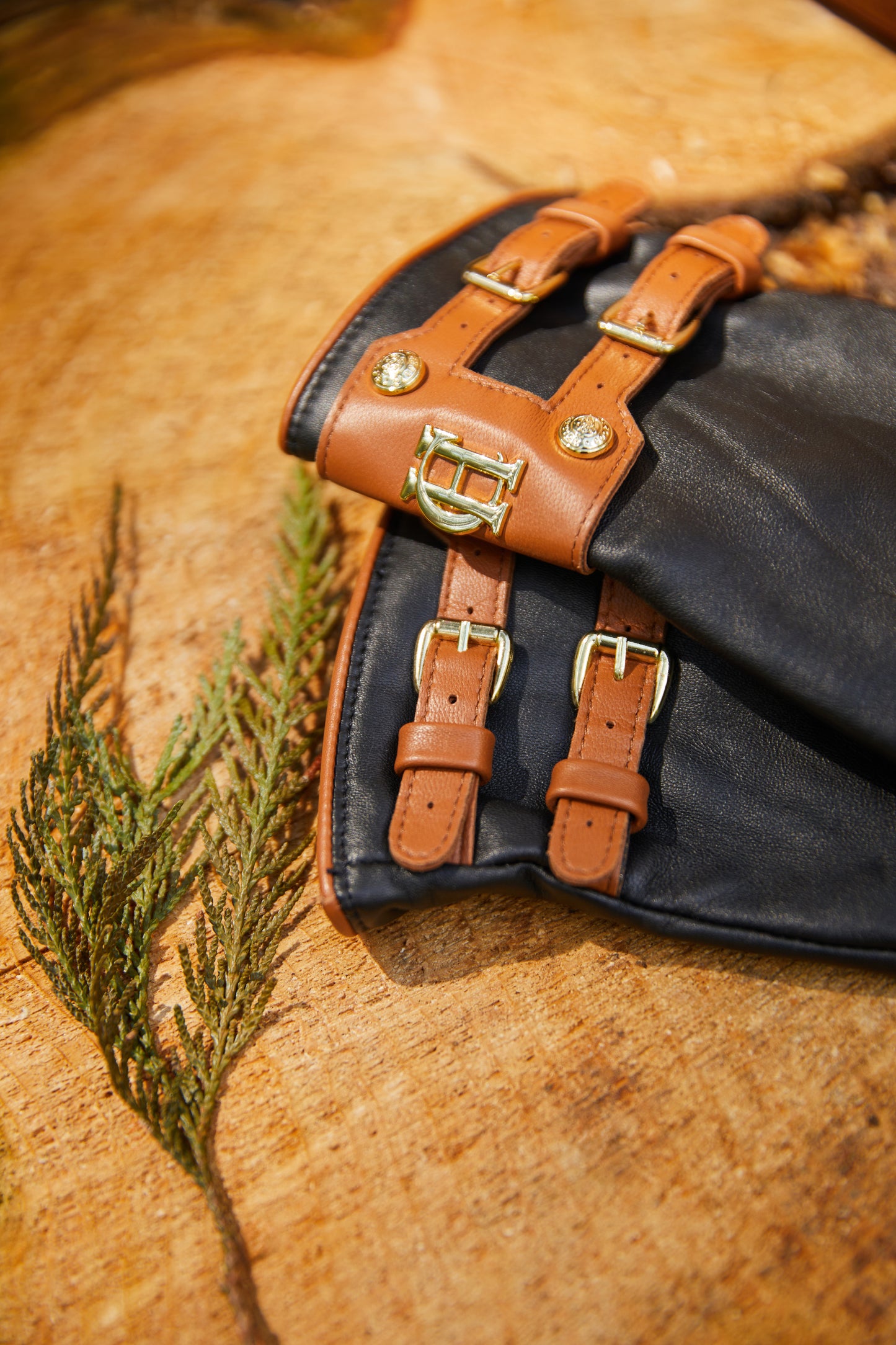 Contrast Leather Gloves