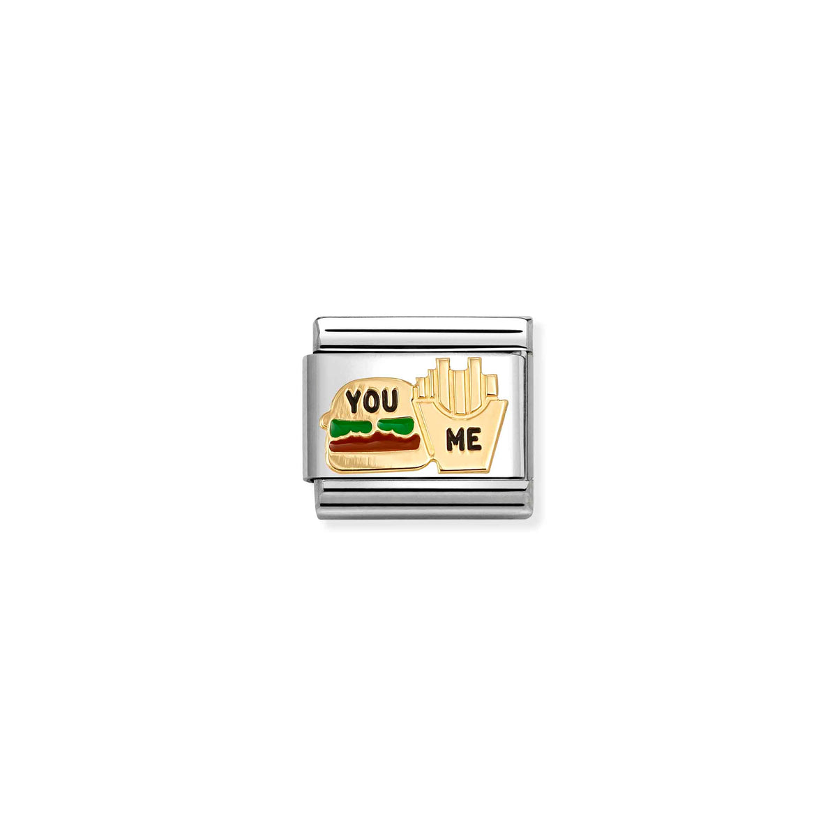 Composable Classic SYMBOLS steel, enamel and 18k gold Burger and Fries