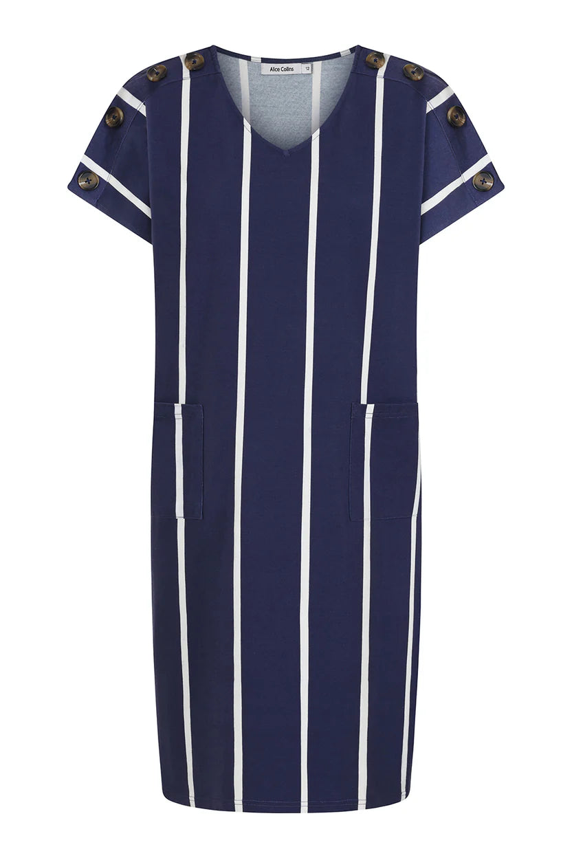 Button Shoulder Dress