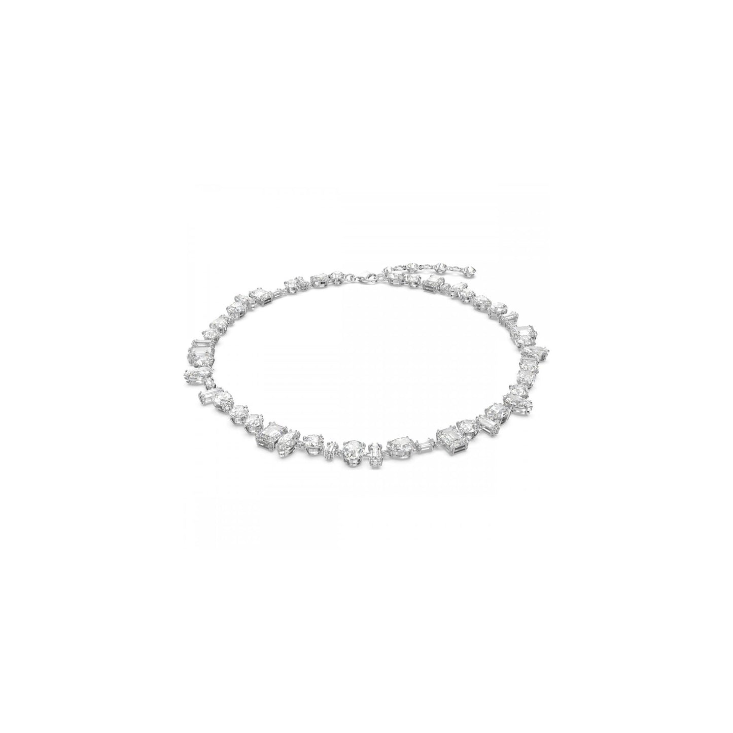 Gema necklace, White, Rhodium plated