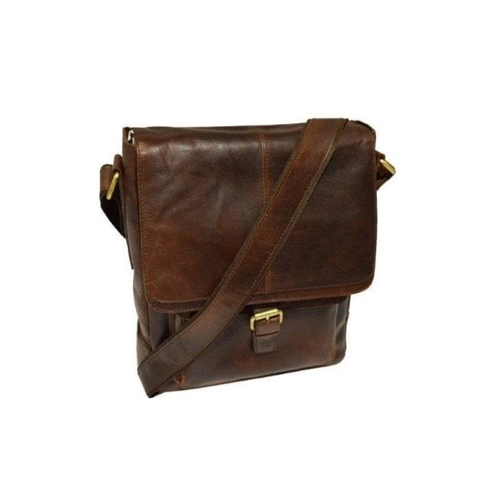 A4 Leather Cross Body Bag - Brandy