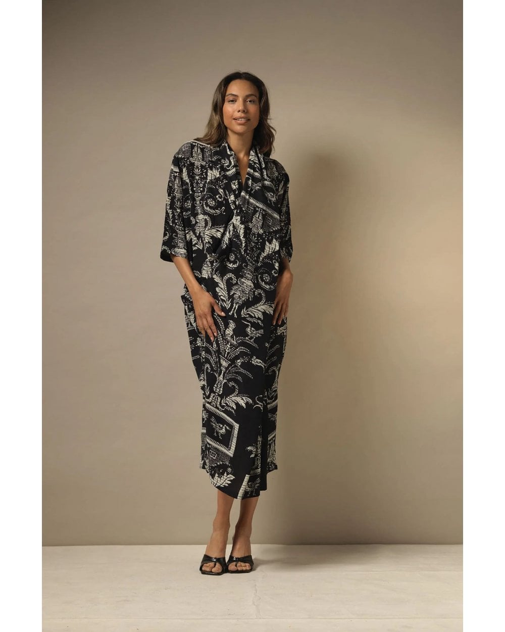 Vintage Damask Black Rachel Dress - S/M