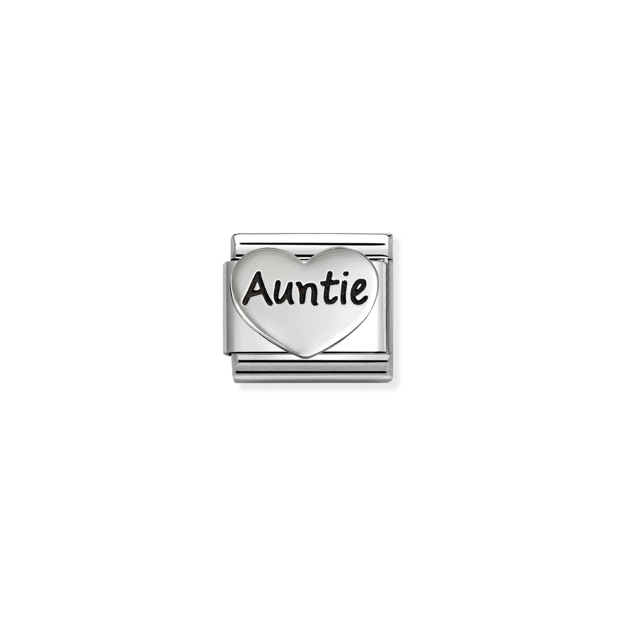 Composable Classic OXIDIZED SYMBOLS in steel and 925 sterling sterling Auntie