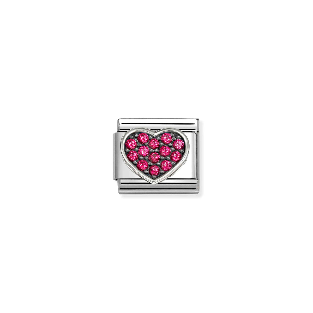 Composable SYMBOLS steel and 925 sterling silver RICH RED Heart