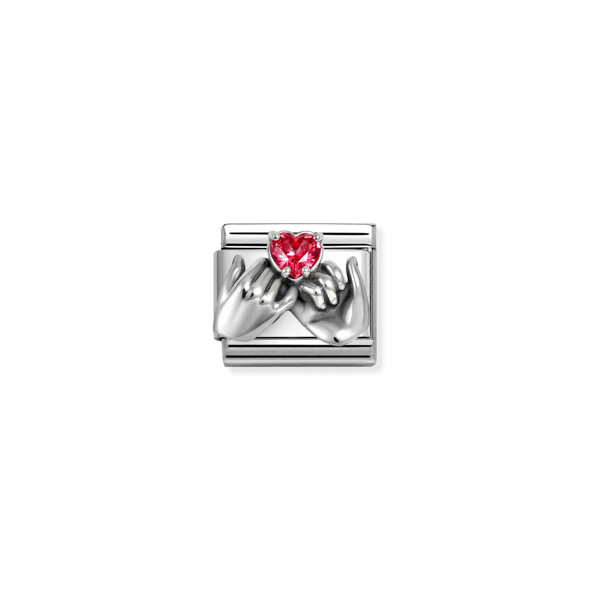 Composable OXIDIZED SYMBOLS in steel and Cubic zirconia and silver