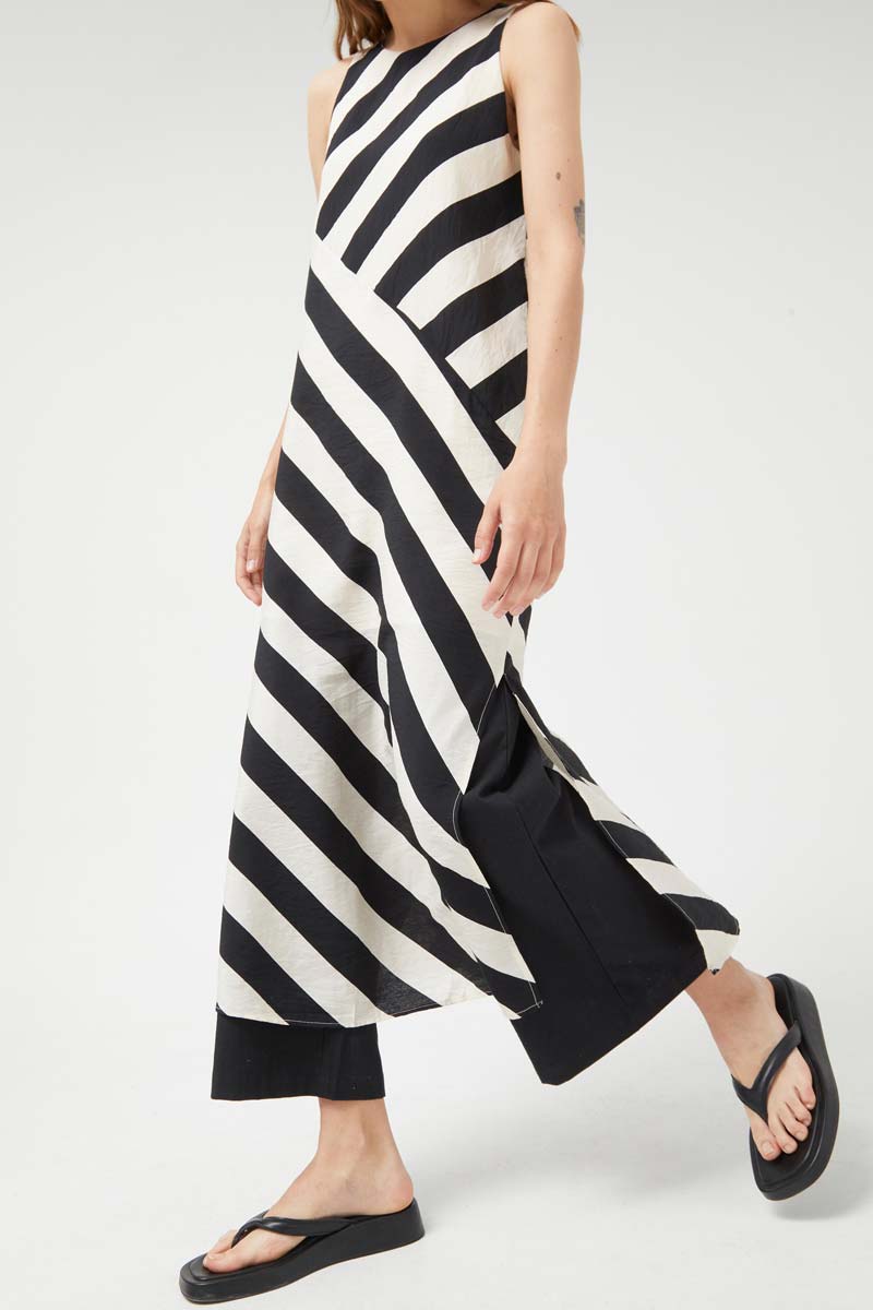 Cruela Long Striped Dress