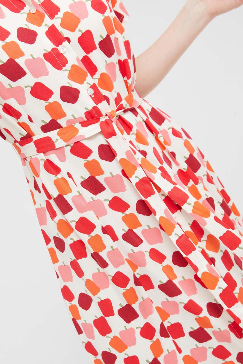 Long Pepper Print Dress