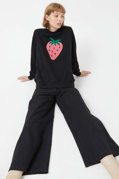 Strawberry Print Sweatshirt