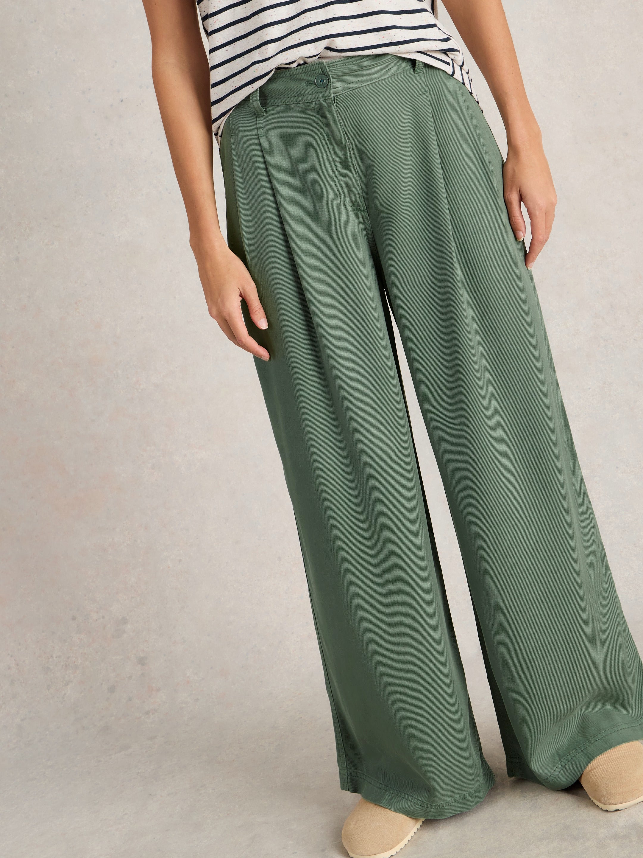 White Stuff Sasha Wide Leg Trouser - Dark Brown