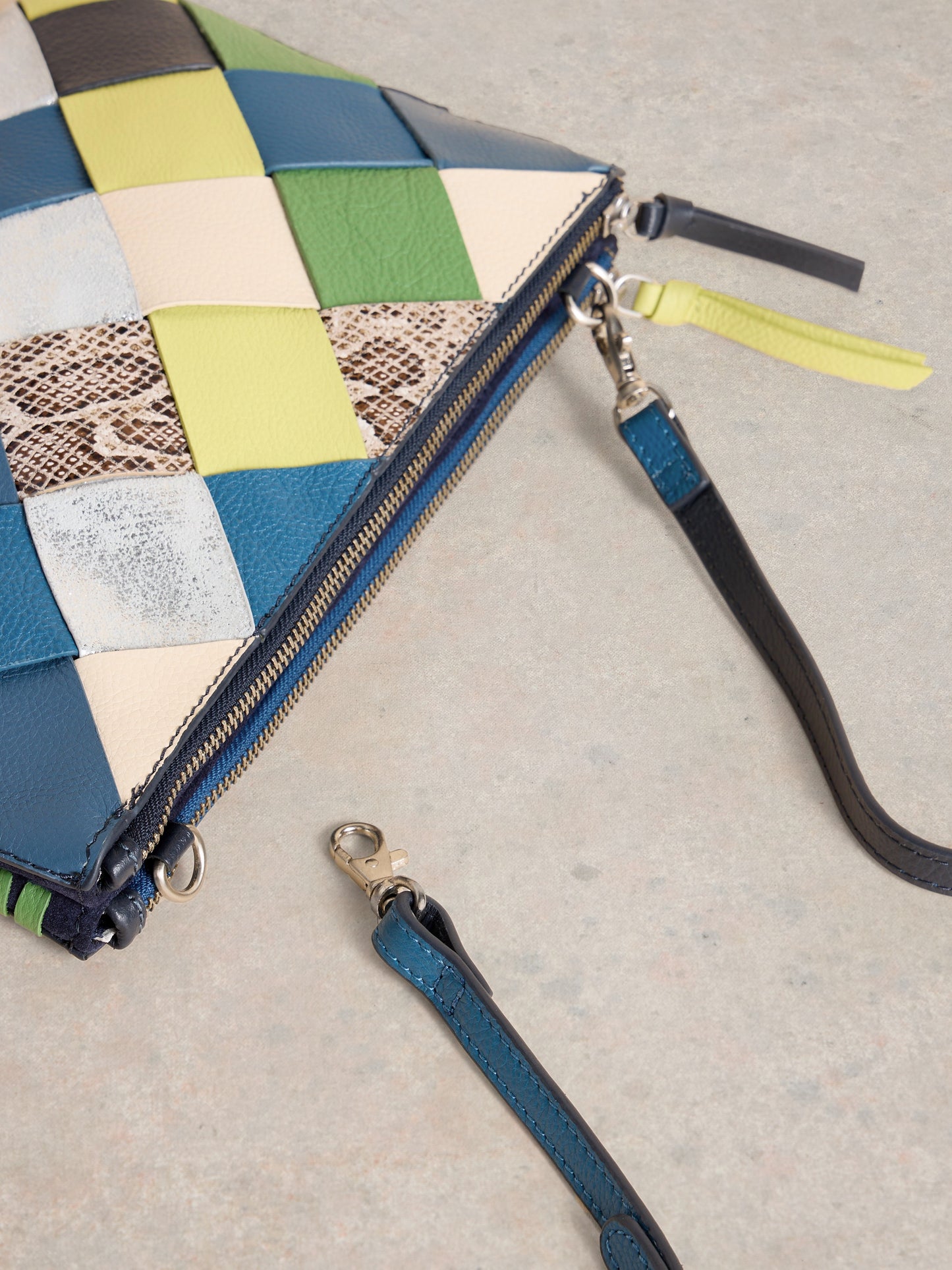 Connie Double Pouch Crossbody - Blue Multi