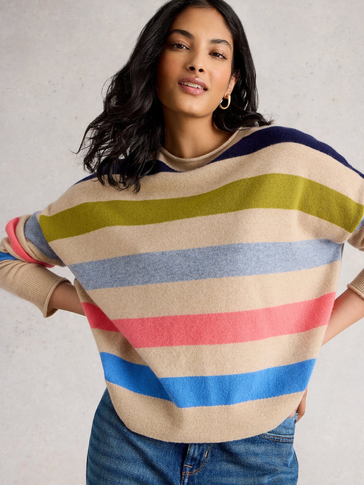 KITTY STRIPE CASHMERE JUMPER