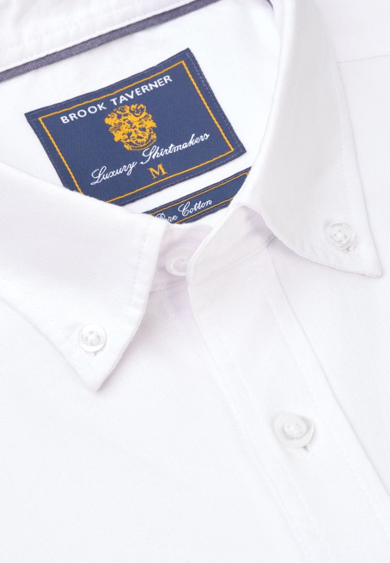 Regular Fit White Cotton Oxford Shirt