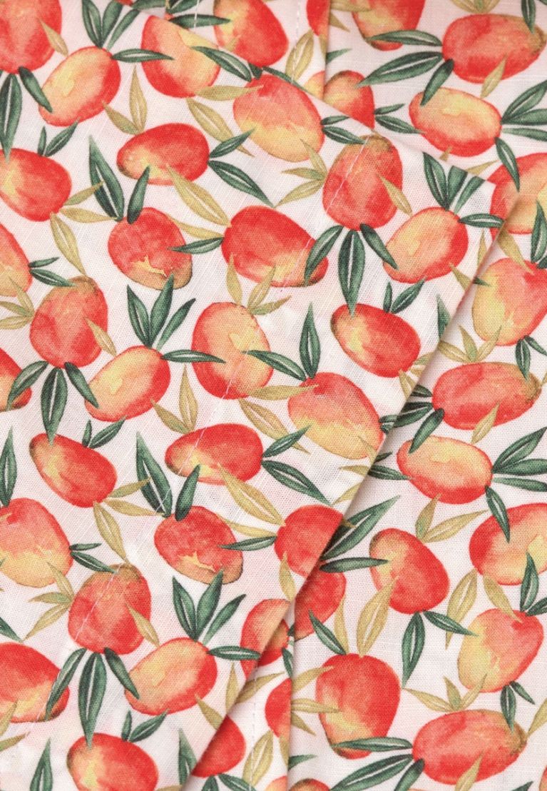 Regular Fit Mango Print Slub Cotton Shirt