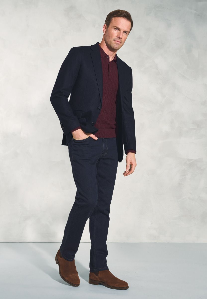 Tailored Fit Zane Navy Cashmere Blend Jacket