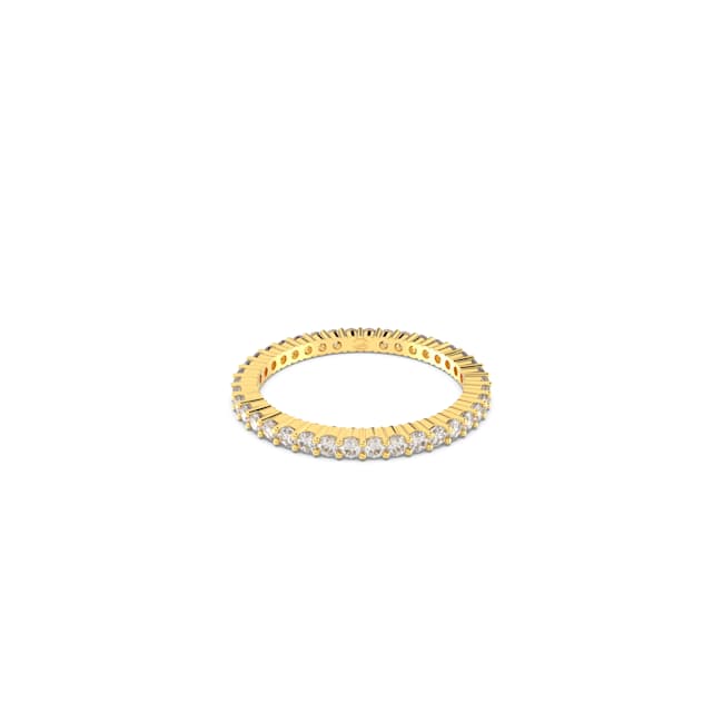 Matrix Vittore ring, Round cut, White, Gold-tone finish