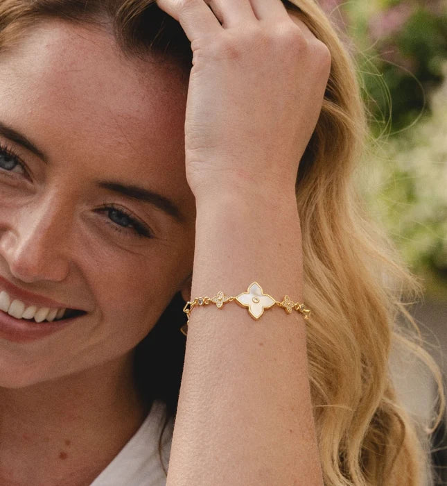18K Gold Plated Bracelet With Cubic Zirconia Stones