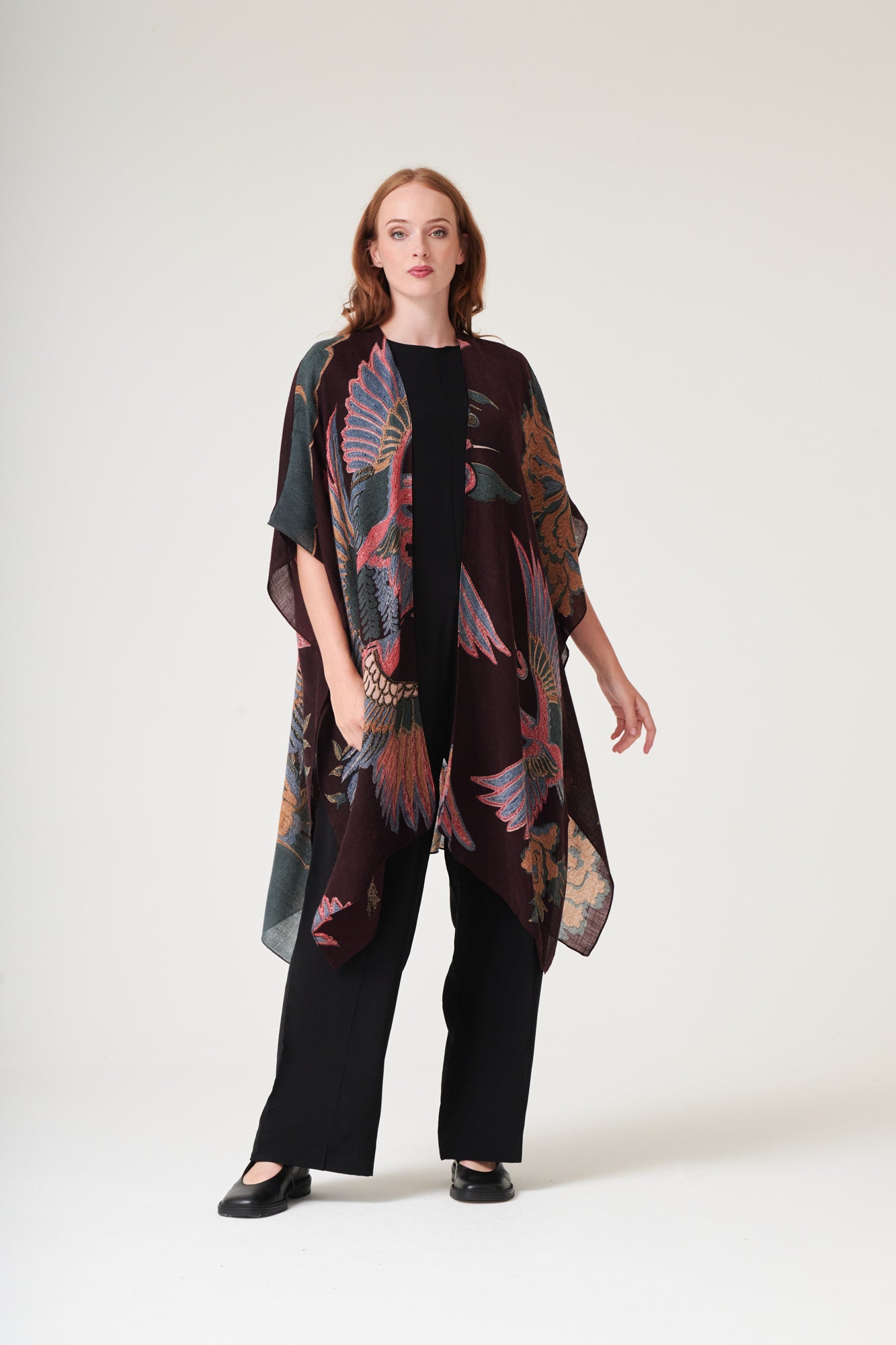 Crane Plum Wool Throwover