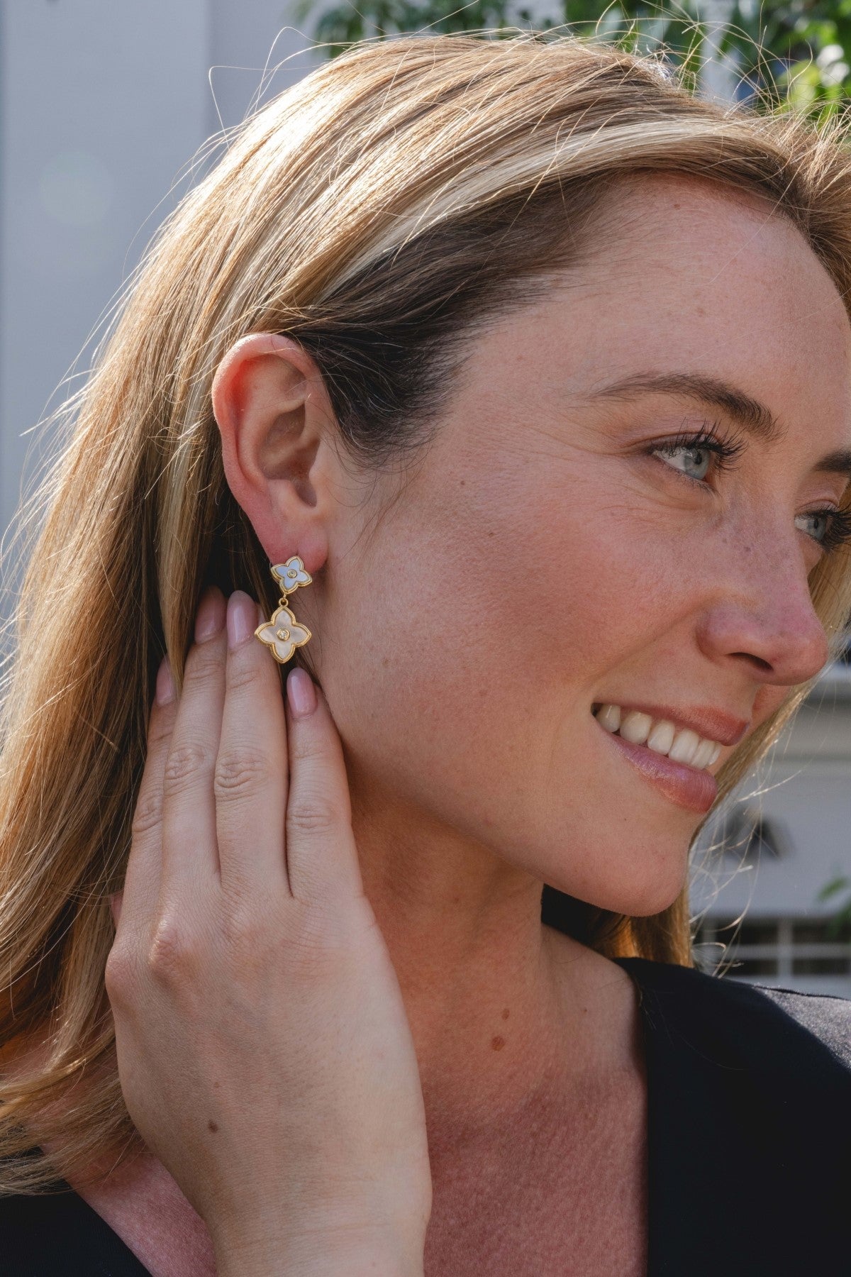 GOLD PLATED CUBIC ZIRCONIA EARRINGS