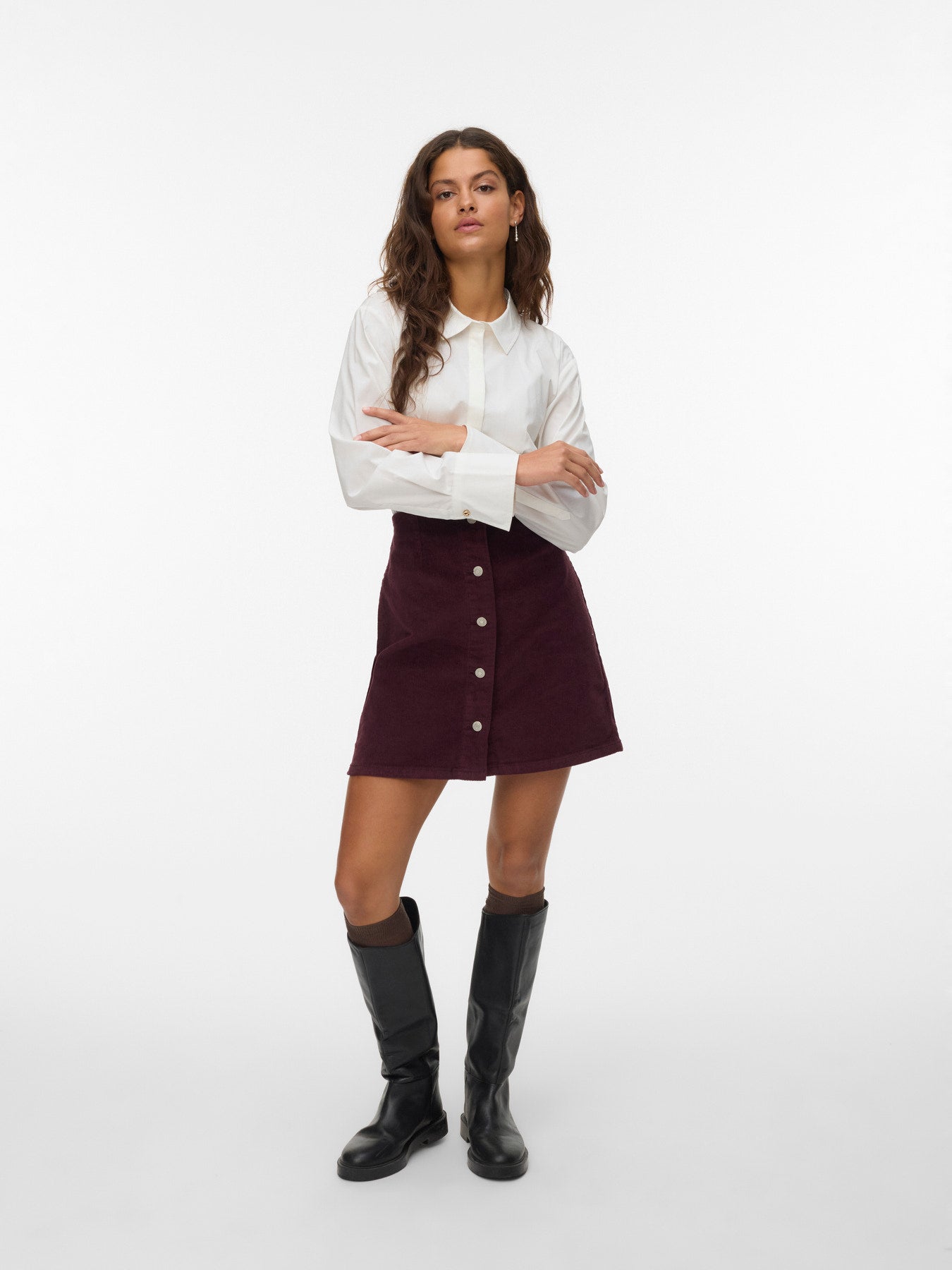 Etta Short Cord Skater Skirt