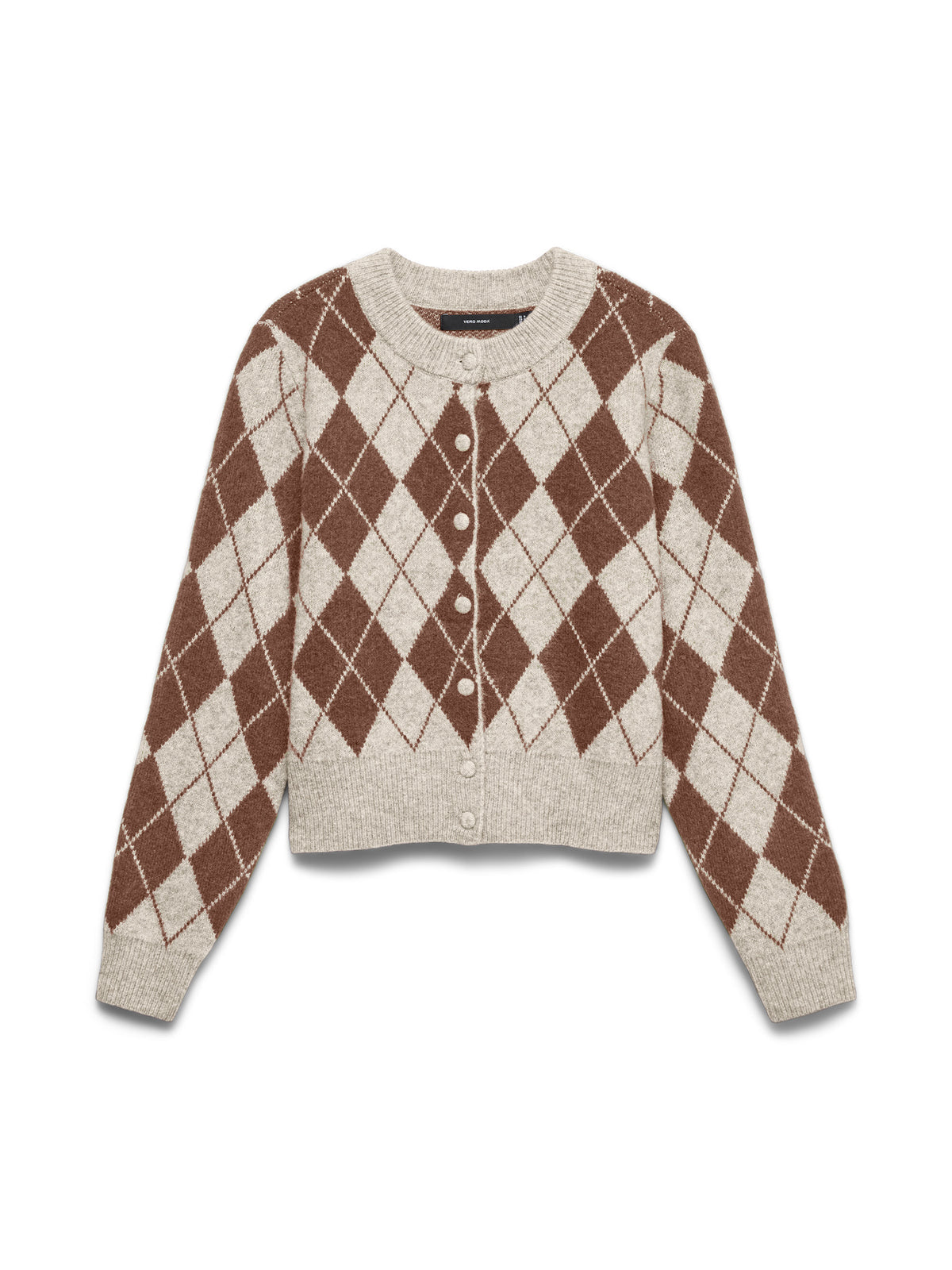Halo O-Neck Argyle Cardigan