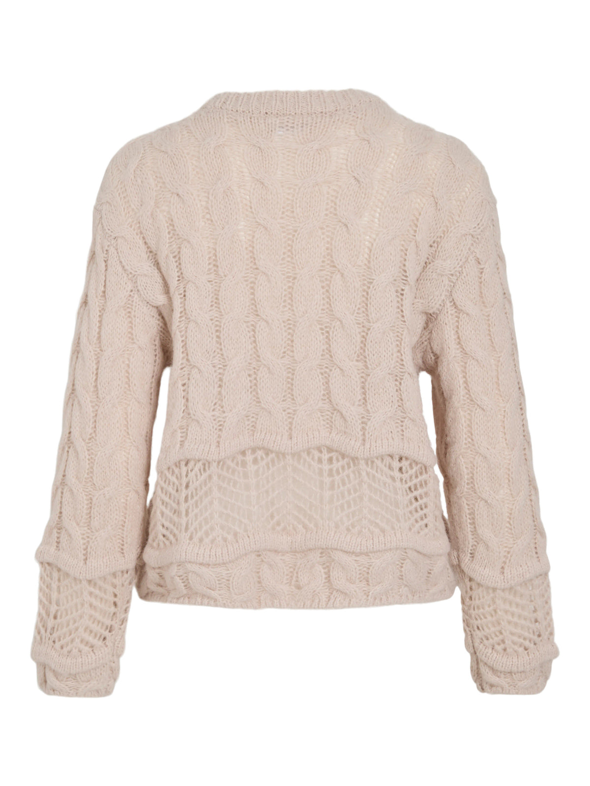 Moyano O-Neck Cable Knit Top