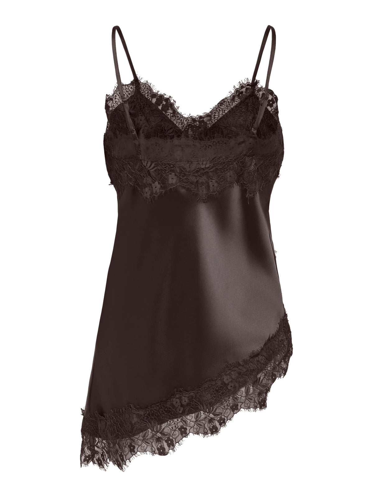 Lindona Strap Satin Lace Top