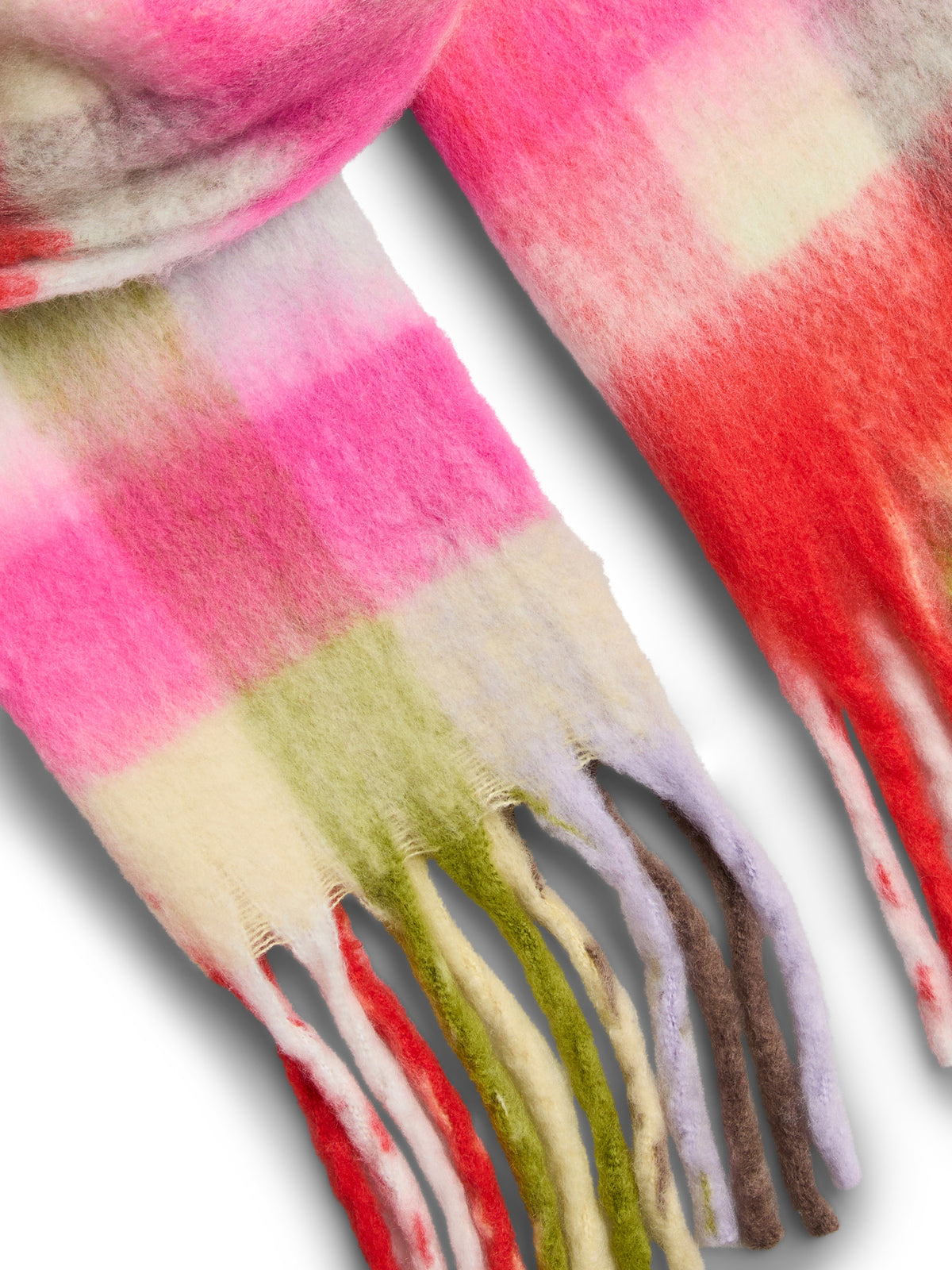 Jikka Long Scarf Flame Scarlet Check