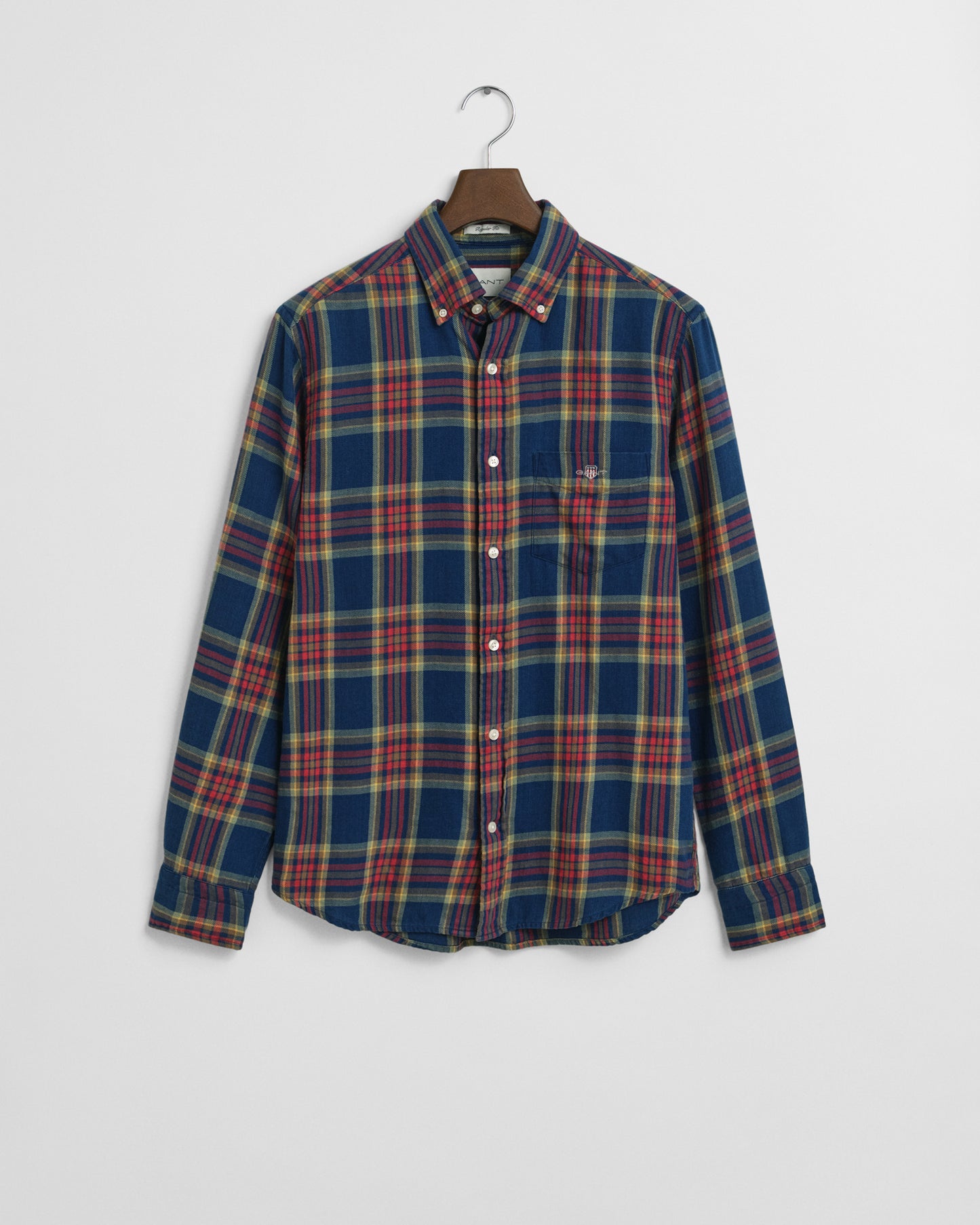 Regular Fit Checked Indigo Twill Shirt