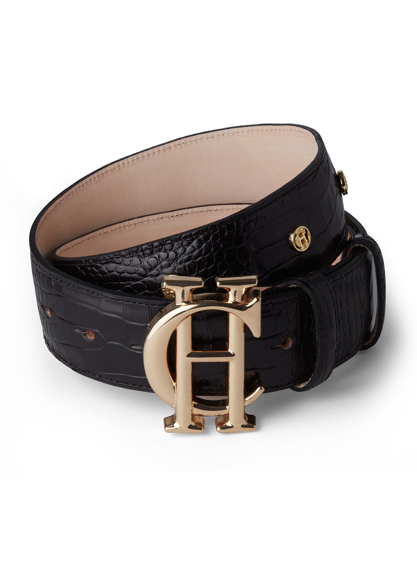 HC Stud Belt (Black Croc)