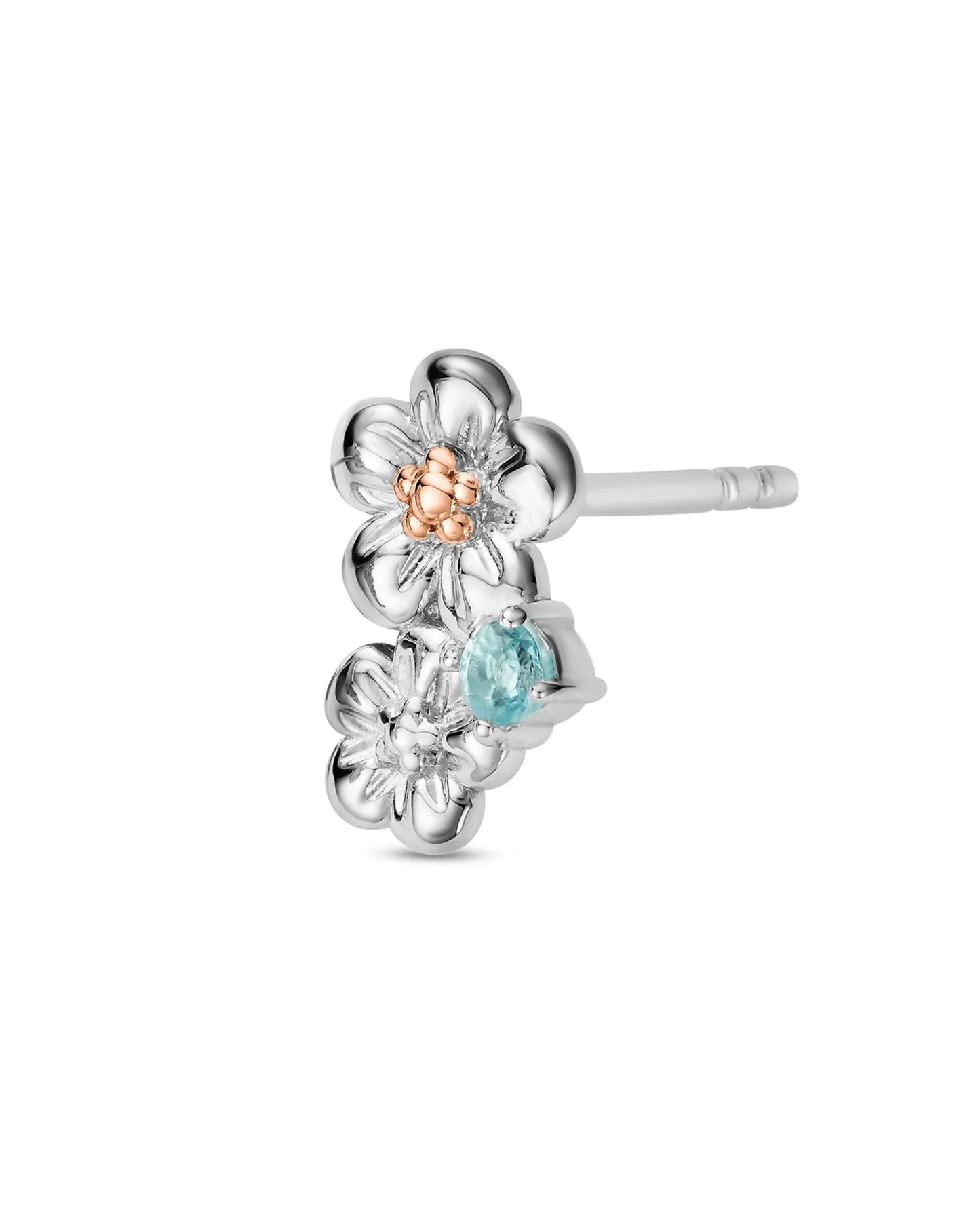Nature's Wonder Sterling Silver Forget-Me-Not Cluster Stud Earrings