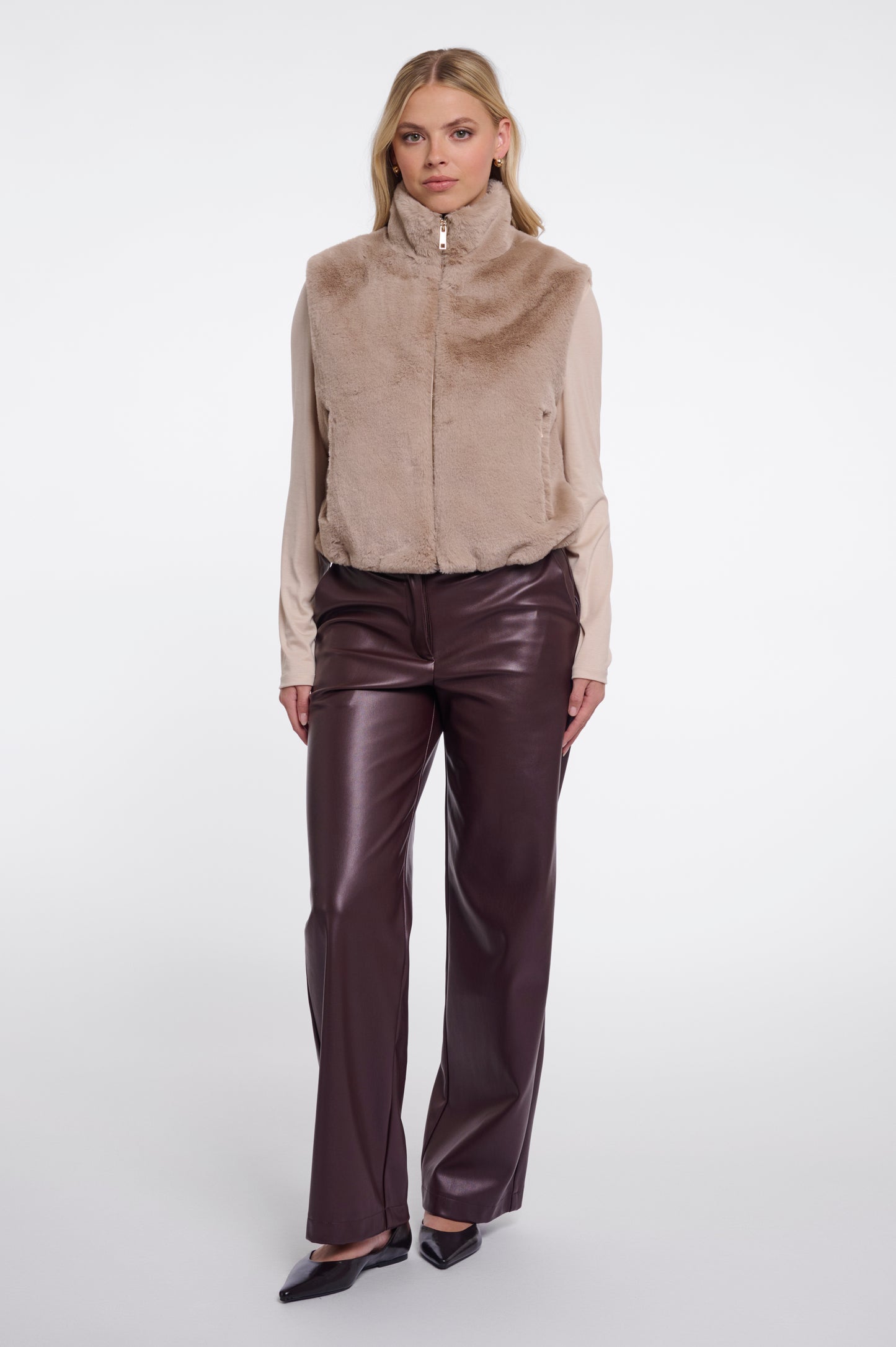 Short Faux Fur Waistcoat
