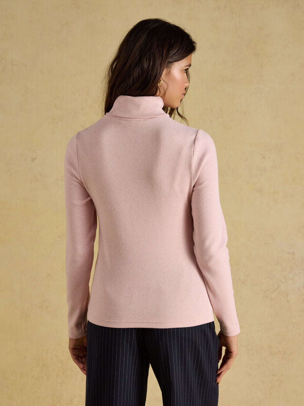Warm Handle Rib Roll Neck