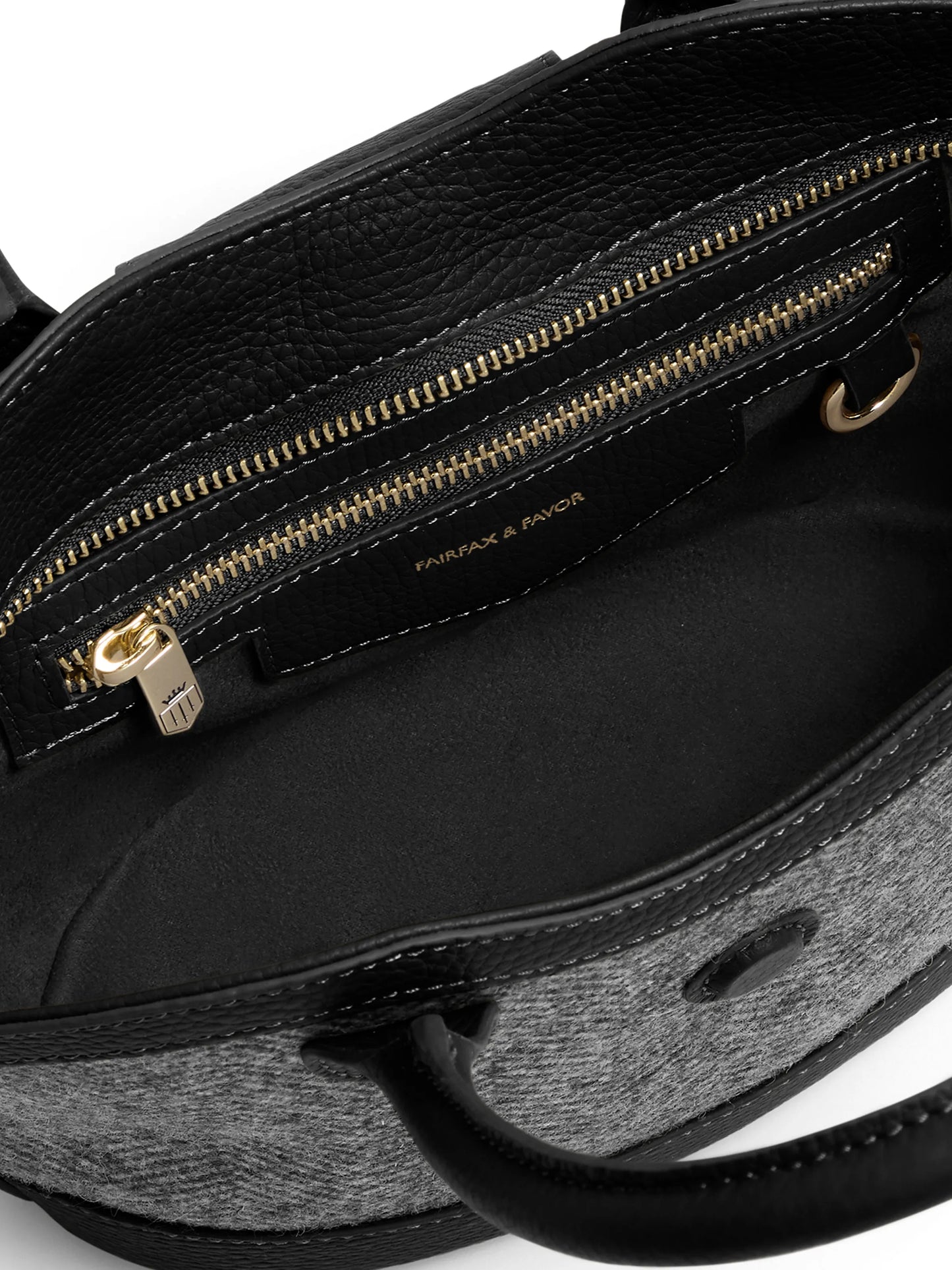 Mini Windsor Tote Black Herringbone Leather