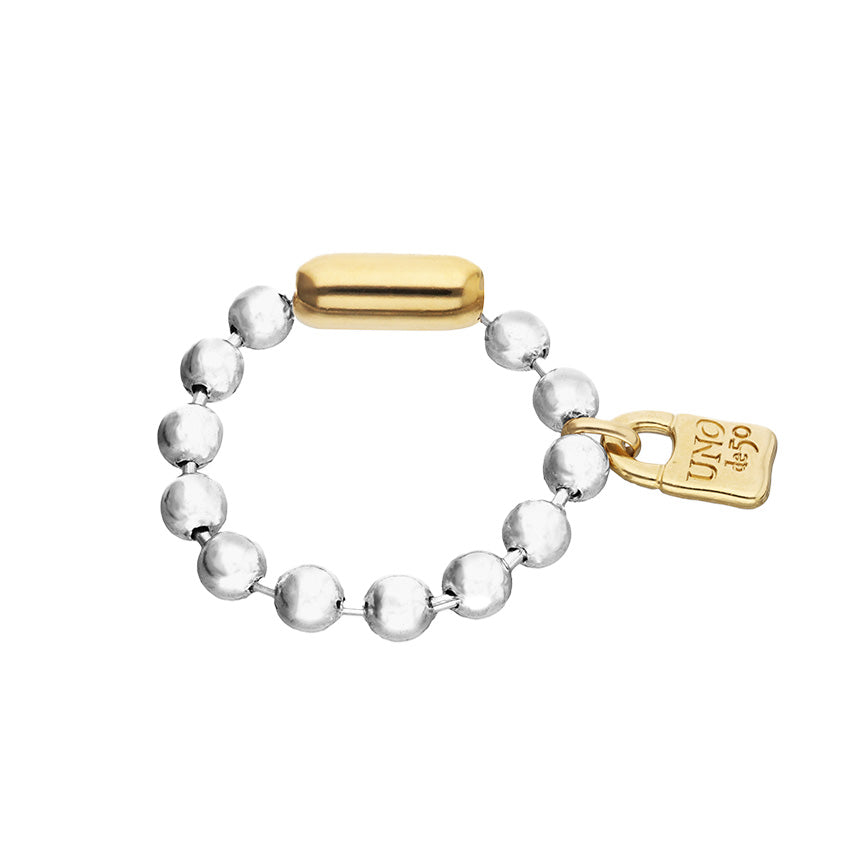 Sterling silver Beaded bracelet with padlock