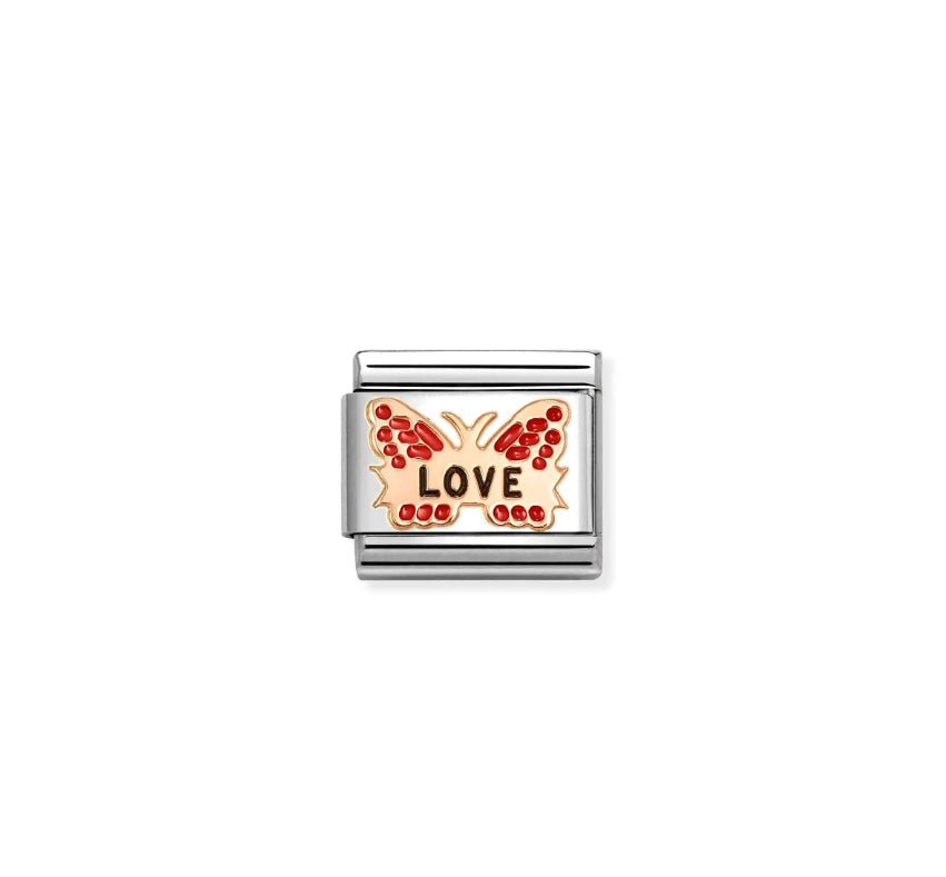 Composable Classic Link, Red Butterfly LOVE