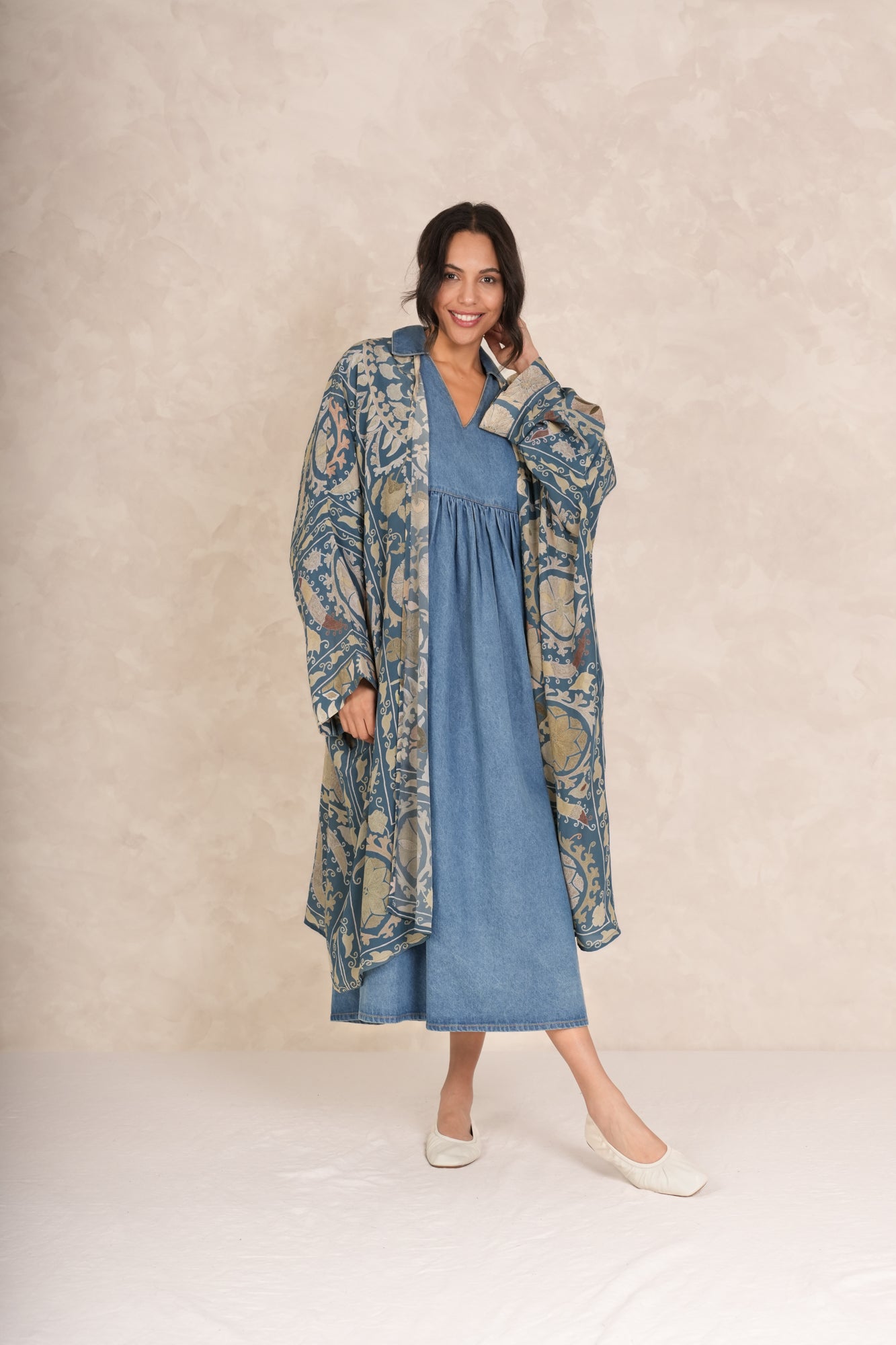 Susani Blue Grande Kimono