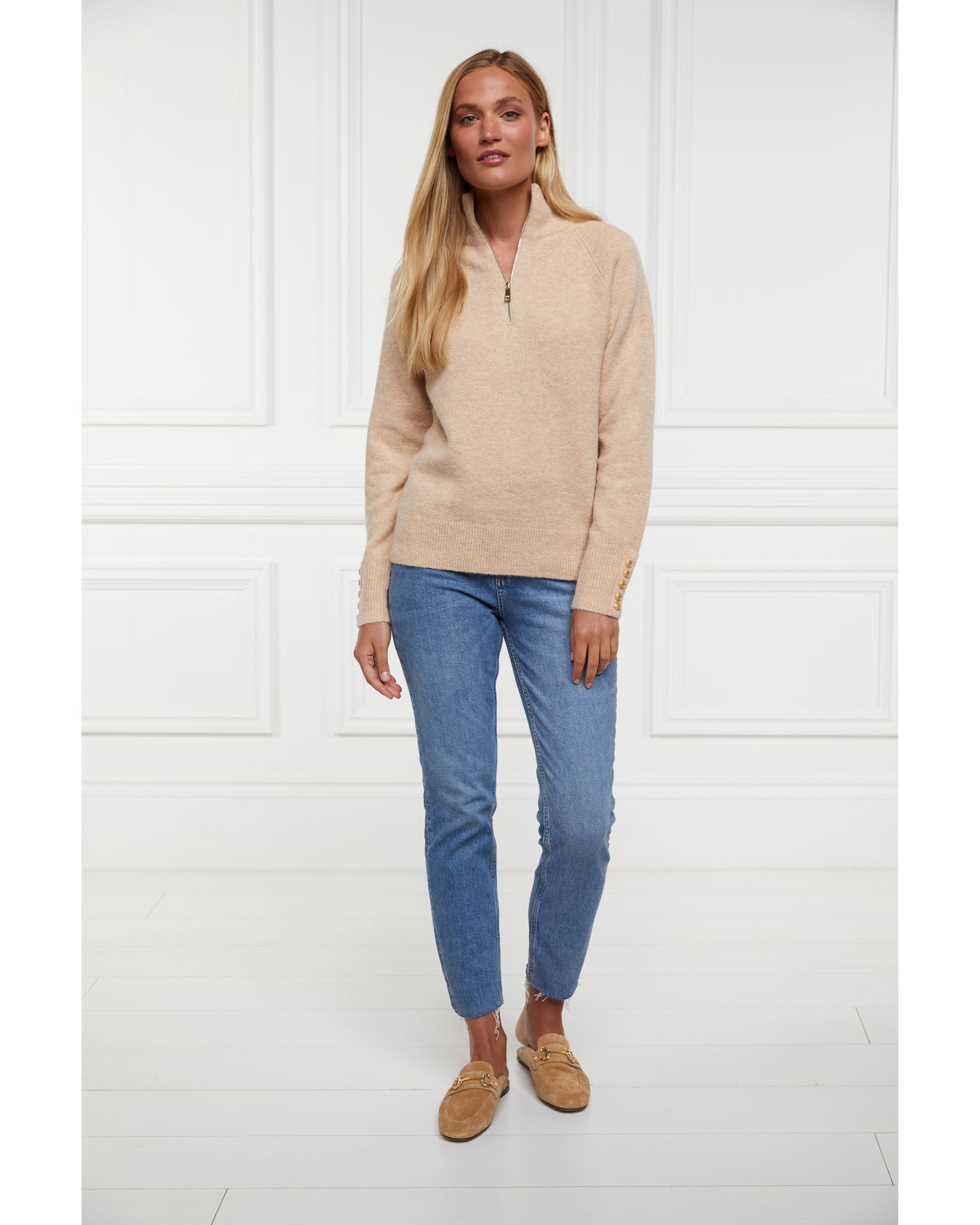 Tori Half Zip Knit (Camel)