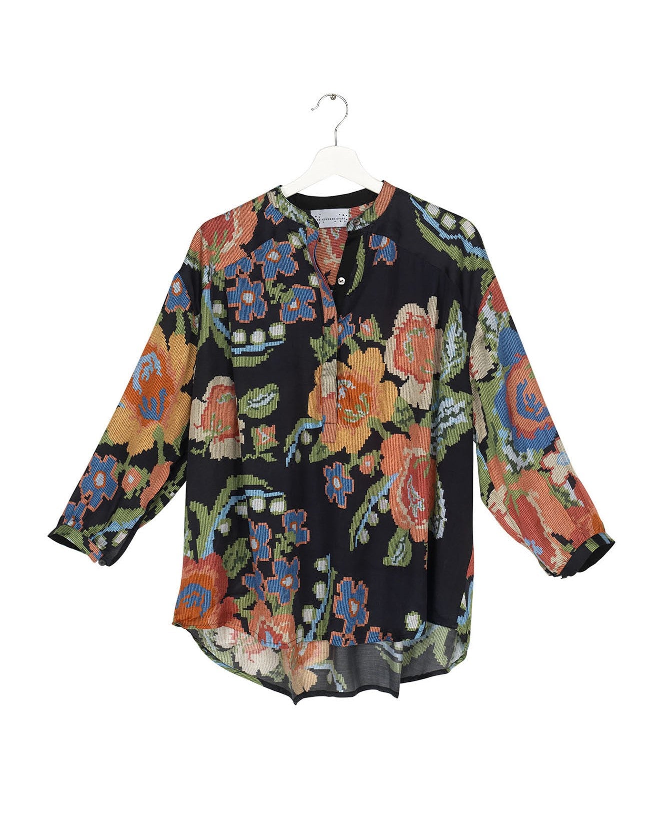 Woven Flower Black Darcy Shirt - S/M