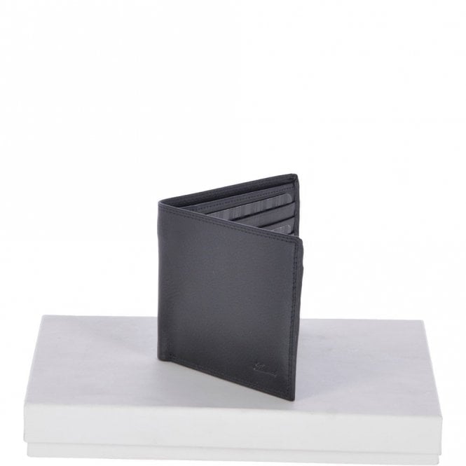 Leather Classic 8 Card Bill Fold Wallet - Black