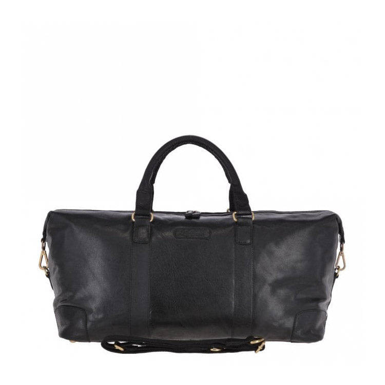 Large Leather Vintage Holdall Black: G-36