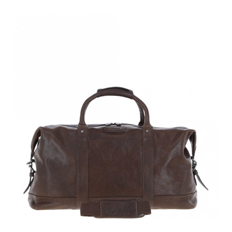 Men's Luxury Leather Weekend Holdall Brown: Austin