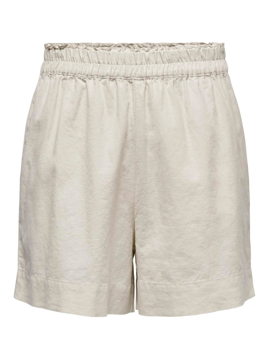 High Waisted Linen Blend Shorts