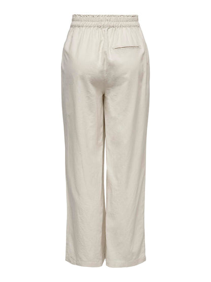 High Waisted Linen Blend Trouser (Long)
