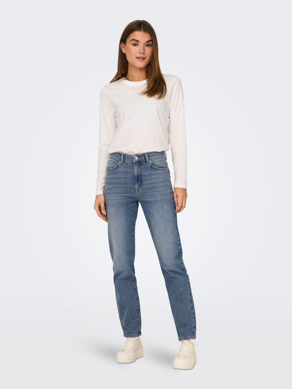 Straight Fit High Waisted Jeans