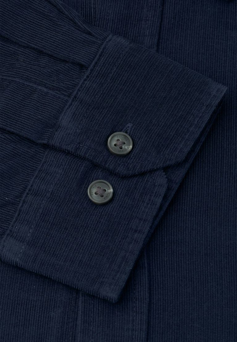 Regular Fit Navy Needlecord Cotton Shirt