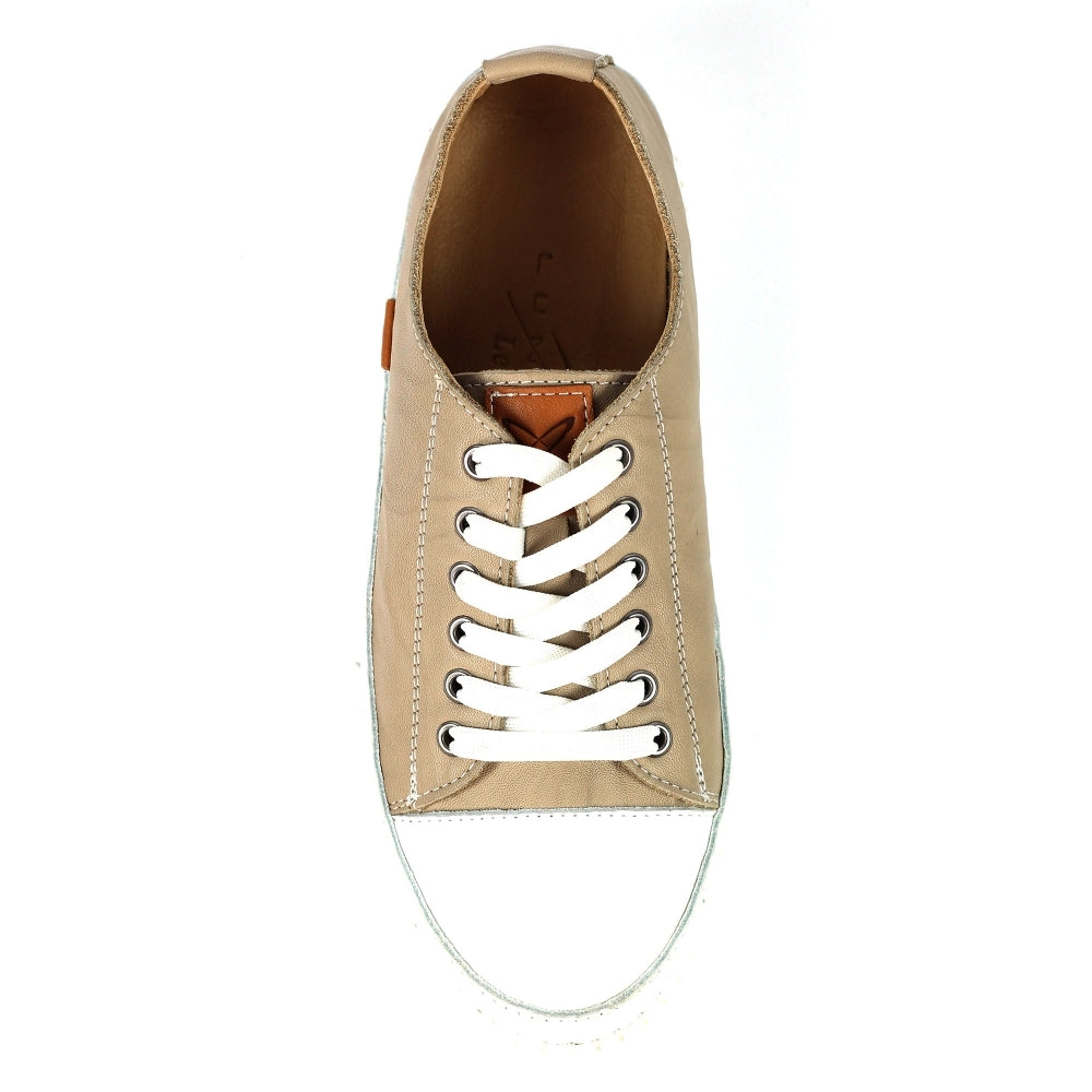 Lunar Truffle II Stone Leather Plimsoll