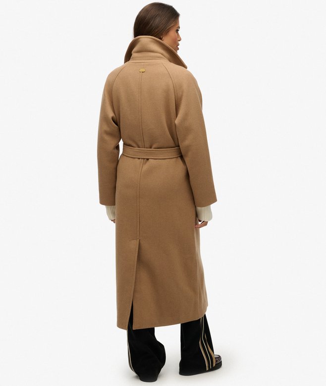 Relaxed Long Wool Blend Coat