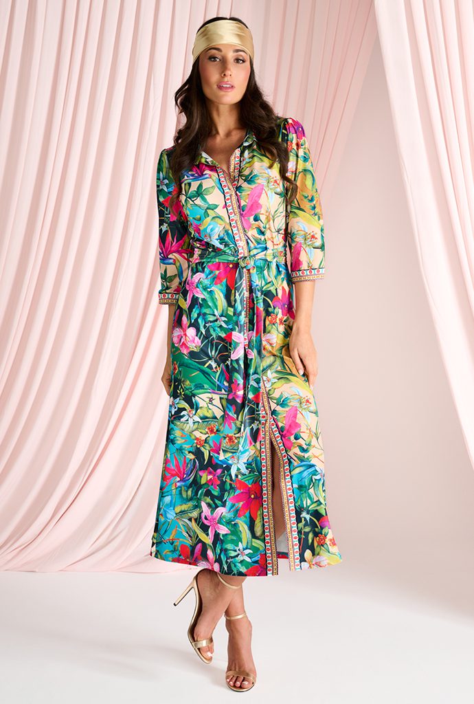 Tropical Print Maxi Dress