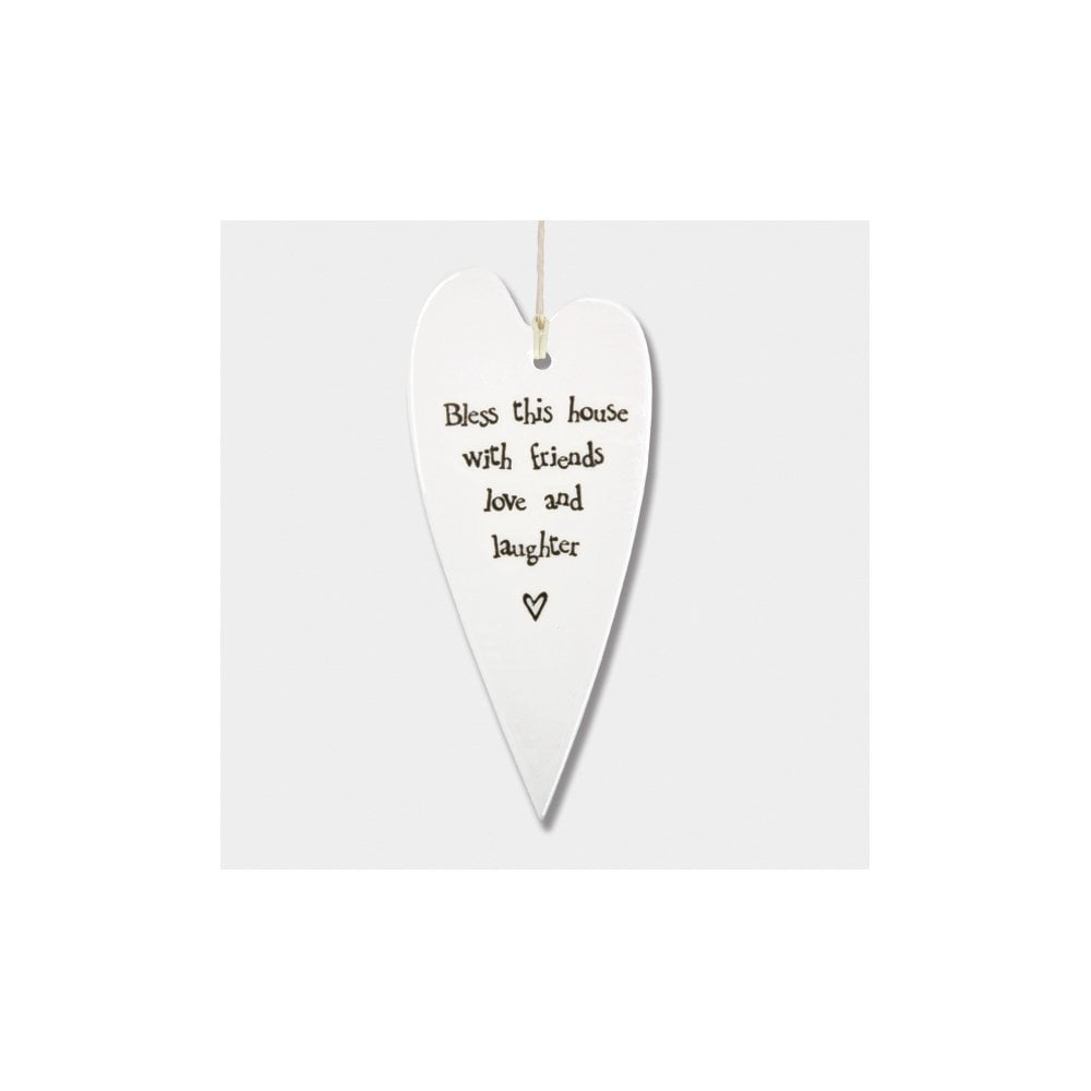 Porcelain Long Heart - Bless This House