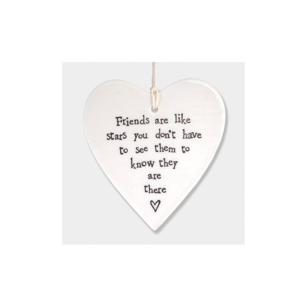 Porcelain Round Heart - Friends Are Like Stars